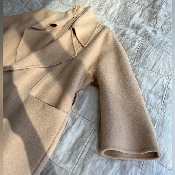 Metaformose Double Faced Wool Cashmere Coat, Beige - Picture 8 of 11